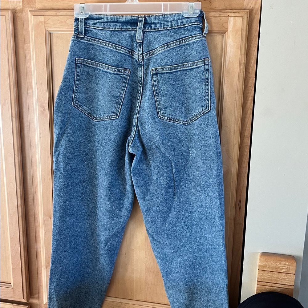 wild fable High-Rise Mom Jeans in Washed Blue Denim - Picture 3 of 3